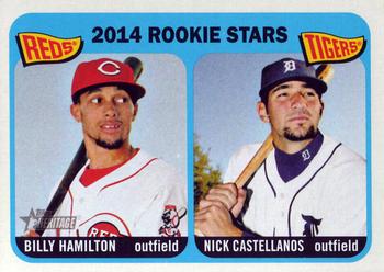 2014 Topps Heritage #243 Reds/Tigers Rookie Stars (Billy Hamilton / Nick Castellanos) Front