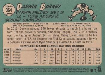 2014 Topps Heritage #364 Darwin Barney Back