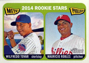 2014 Topps Heritage #374 Mets/Phillies Rookie Stars (Wilfredo Tovar / Mauricio Robles) Front