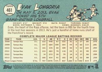 2014 Topps Heritage #461 Evan Longoria Back