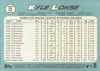 2014 Topps Heritage #25 Kyle Lohse Back