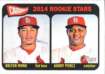 2014 Topps Heritage #116 Cardinals Rookie Stars (Kolten Wong / Audry Perez) Front