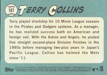 2014 Topps Heritage #187 Terry Collins Back