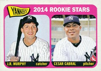 2014 Topps Heritage #226 Yankees Rookie Stars (Cesar Cabral / J.R. Murphy) Front