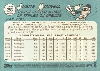 2014 Topps Heritage #253 Justin Maxwell Back