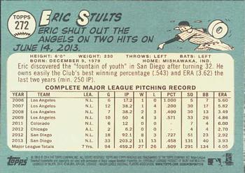 2014 Topps Heritage #272 Eric Stults Back