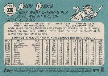 2014 Topps Heritage #336 Andy Dirks Back