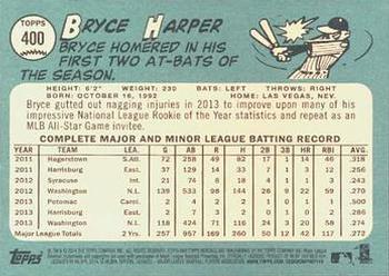 2014 Topps Heritage #400 Bryce Harper Back
