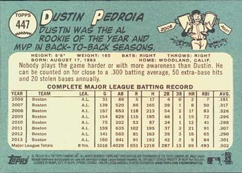 2014 Topps Heritage #447 Dustin Pedroia Back