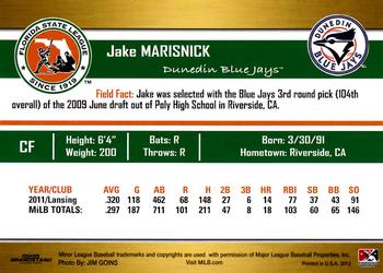 2012 Grandstand Florida State League Top Prospects #NNO Jake Marisnick Back