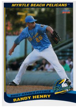 2012 Choice Myrtle Beach Pelicans #NNO Randy Henry Front