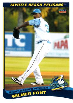 2012 Choice Myrtle Beach Pelicans #NNO Wilmer Font Front