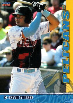 2013 Choice Myrtle Beach Pelicans #08 Kevin Torres Front