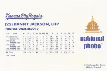 1986 National Photo Kansas City Royals #NNO Danny Jackson Back