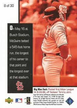 1998 Upper Deck Mark McGwire's Chase for 62 #8 Mark McGwire Back