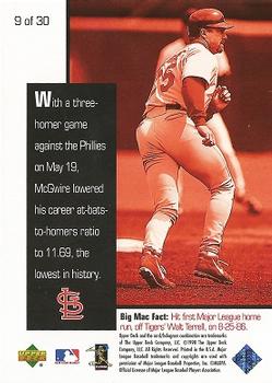 1998 Upper Deck Mark McGwire's Chase for 62 #9 Mark McGwire Back