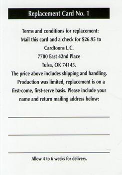 1995 Cardtoons - Replacement Cards #1 Replacement Card No. 1 Back