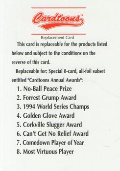 1995 Cardtoons - Replacement Cards #1 Replacement Card No. 1 Front