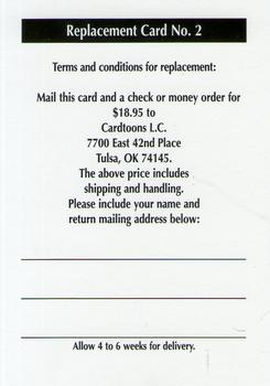 1995 Cardtoons - Replacement Cards #2 Replacement Card No. 2 Back