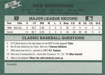 1987 Classic #69 Rob Woodward Back