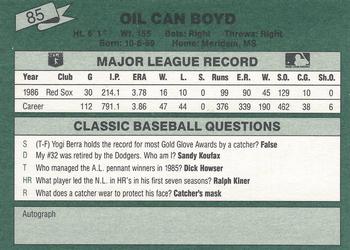 1987 Classic #85 Oil Can Boyd Back