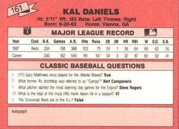 1988 Classic Red #161 Kal Daniels Back