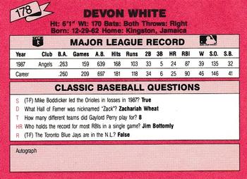 1988 Classic Red #178 Devon White Back