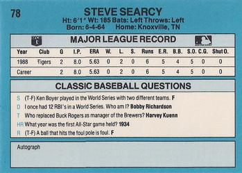 1989 Classic #78 Steve Searcy Back