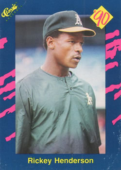 1990 Classic Blue #37 Rickey Henderson Front