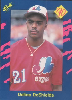 1990 DONRUSS #42 DELINO DESHIELDS MONTREAL EXPOS RATED ROOKIE CARD –