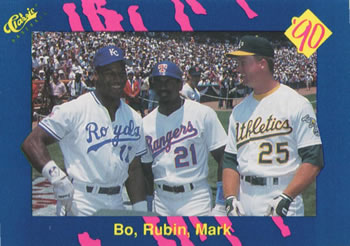1990 Classic Blue #59 Bo Jackson / Ruben Sierra / Mark McGwire Front