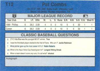 1990 Classic Update #T12 Pat Combs Back