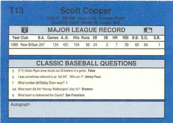 1990 Classic Update #T13 Scott Cooper Back