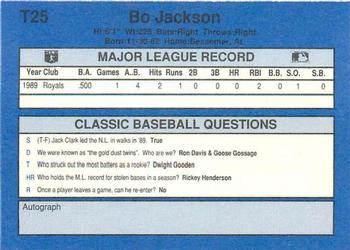 1990 Classic Update #T25 Bo Jackson Back