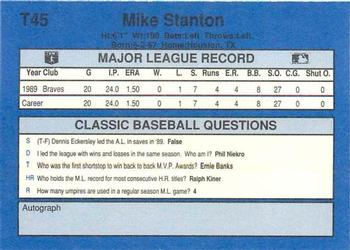 1990 Classic Update #T45 Mike Stanton Back