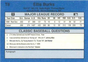1990 Classic Update #T8 Ellis Burks Back