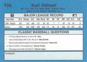 1990 Classic Yellow #T29 Kurt Stillwell Back