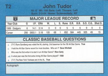 1990 Classic Yellow #T2 John Tudor Back
