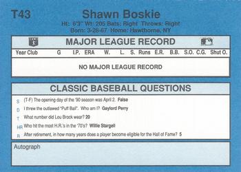 1990 Classic Yellow #T43 Shawn Boskie Back