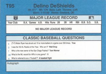 1990 Classic Yellow #T95 Delino DeShields Back