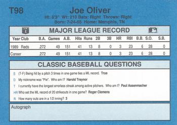 1990 Classic Yellow #T98 Joe Oliver Back