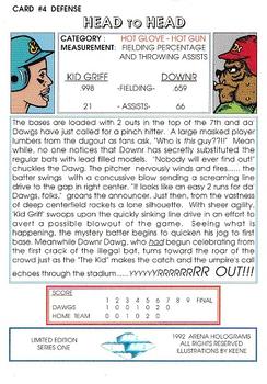 1992 Arena Kid Griff Holograms Silver #4 Ken Griffey Jr. Back