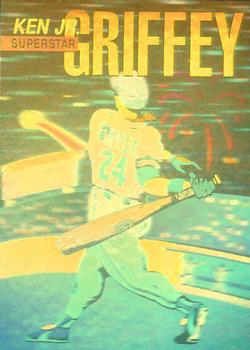 1992 Arena Kid Griff Holograms Silver - Gold #5 Ken Griffey Jr. Back
