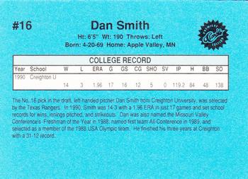 1990 Classic Draft Picks #16 Dan Smith   Back