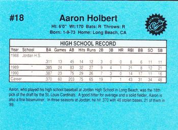 1990 Classic Draft Picks #18 Aaron Holbert Back