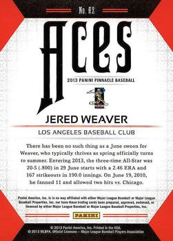 2013 Pinnacle - Aces #A2 Jered Weaver Back