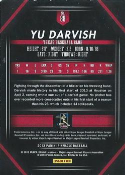 2013 Pinnacle - Artist Proof #88 Yu Darvish Back