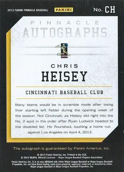 2013 Pinnacle - Autographs #CH Chris Heisey Back