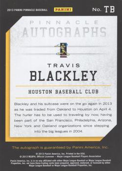 2013 Pinnacle - Autographs #TB Travis Blackley Back