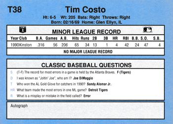 1991 Classic I #T38 Tim Costo Back